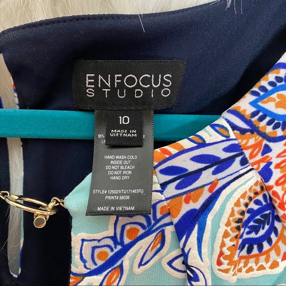 Enfocus Studio Blue Design Midi Dress Women’s 10 - Picture 6 of 8